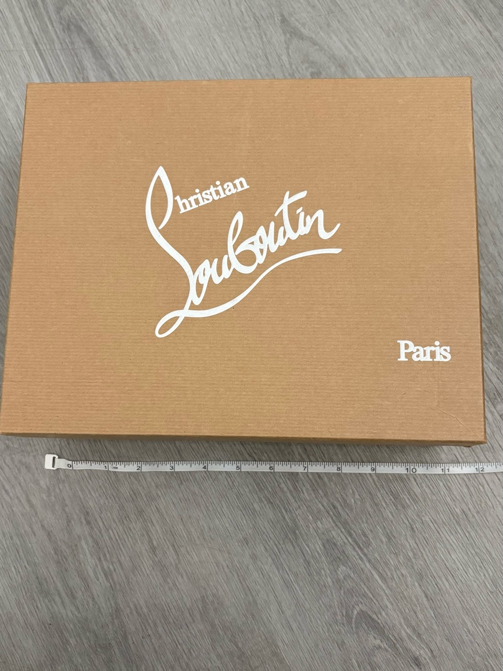 Christian Louboutin Tan Box with White Logo